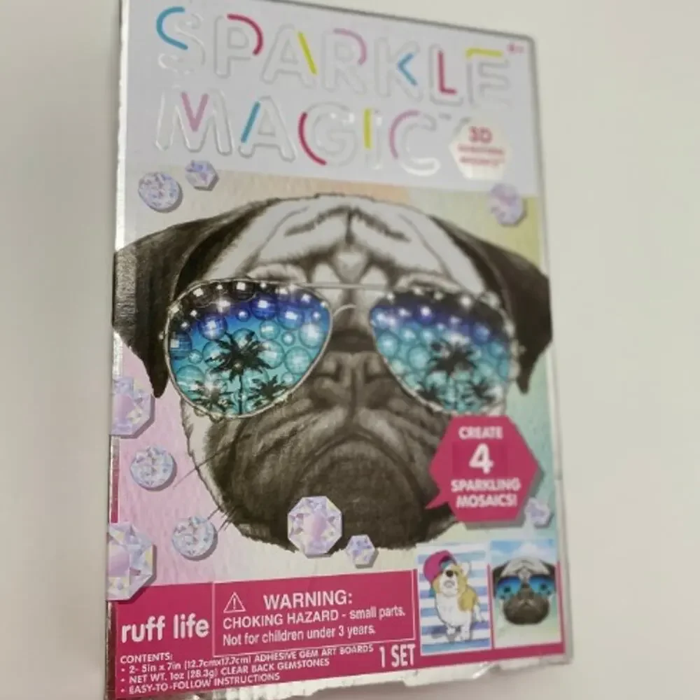 Sparkle Magic 3D Gemstone Mosaics Dogs Ruff Life 4 Designs Gift Art Fun Crafts
